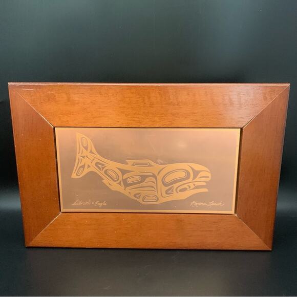 Vintage Other - Vintage Roxana Leask Copper 11.5” Keepsake Whale Box Alaskan Art